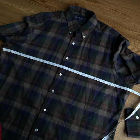 VTG 80s/90s Polo Ralph Lauren Plaid Print Heavy Cotton Flannel Shirt XL - Picture 9 of 12